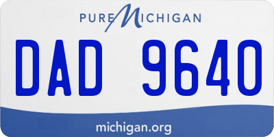 MI license plate DAD9640