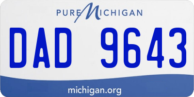 MI license plate DAD9643