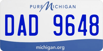 MI license plate DAD9648
