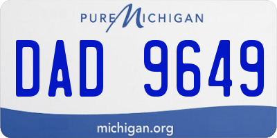 MI license plate DAD9649