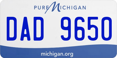 MI license plate DAD9650