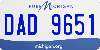 MI license plate DAD9651