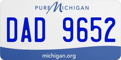 MI license plate DAD9652