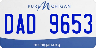 MI license plate DAD9653