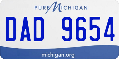 MI license plate DAD9654