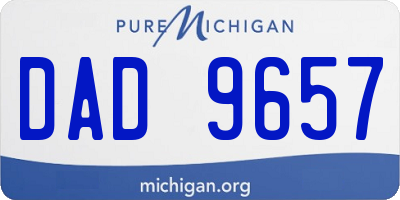 MI license plate DAD9657