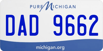MI license plate DAD9662