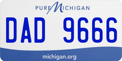 MI license plate DAD9666