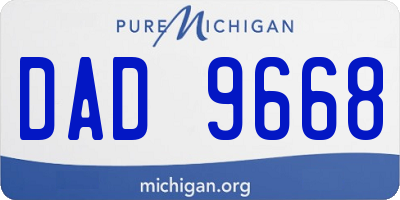 MI license plate DAD9668