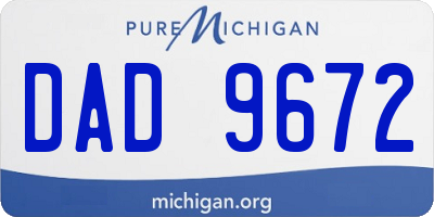 MI license plate DAD9672