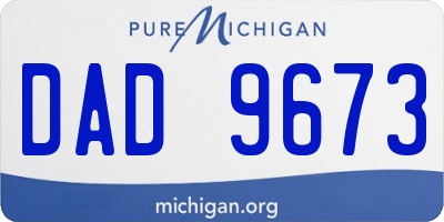MI license plate DAD9673