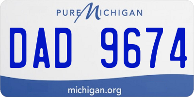 MI license plate DAD9674