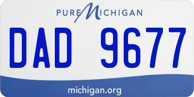MI license plate DAD9677