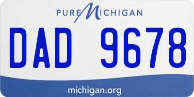 MI license plate DAD9678