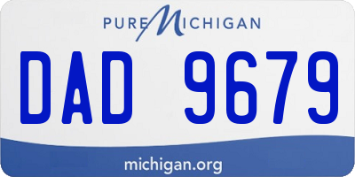 MI license plate DAD9679