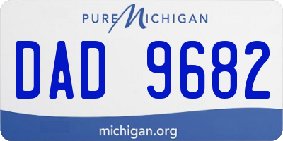 MI license plate DAD9682
