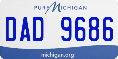 MI license plate DAD9686