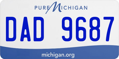 MI license plate DAD9687