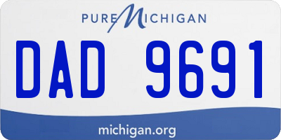 MI license plate DAD9691