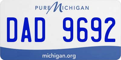 MI license plate DAD9692