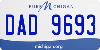 MI license plate DAD9693
