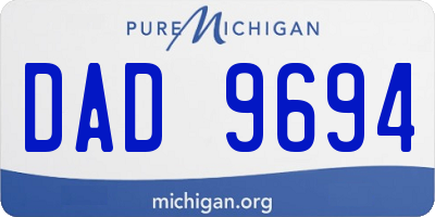 MI license plate DAD9694