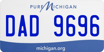 MI license plate DAD9696