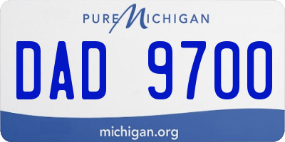 MI license plate DAD9700
