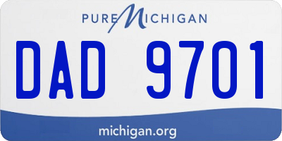MI license plate DAD9701