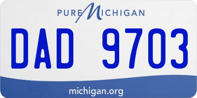 MI license plate DAD9703