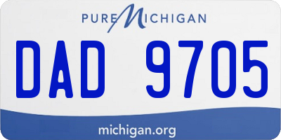 MI license plate DAD9705