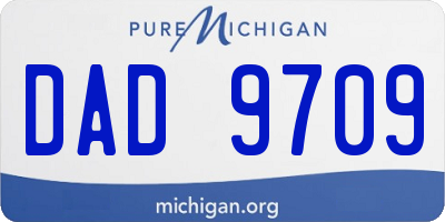MI license plate DAD9709