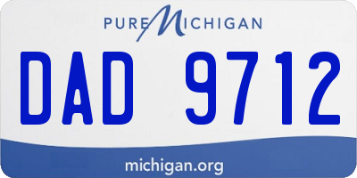 MI license plate DAD9712