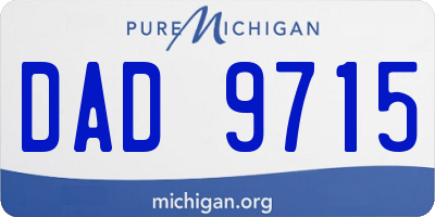 MI license plate DAD9715