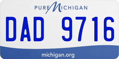 MI license plate DAD9716