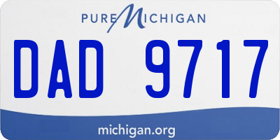 MI license plate DAD9717