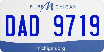 MI license plate DAD9719