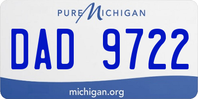 MI license plate DAD9722