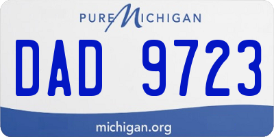 MI license plate DAD9723