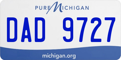 MI license plate DAD9727