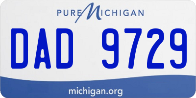 MI license plate DAD9729