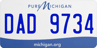 MI license plate DAD9734