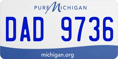 MI license plate DAD9736