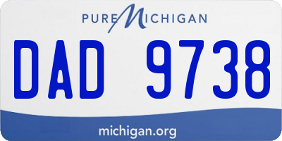 MI license plate DAD9738