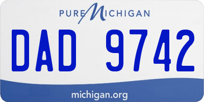 MI license plate DAD9742