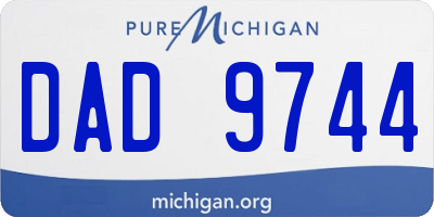 MI license plate DAD9744