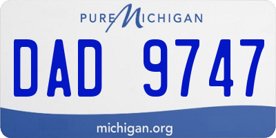 MI license plate DAD9747