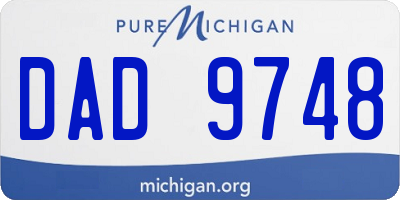 MI license plate DAD9748