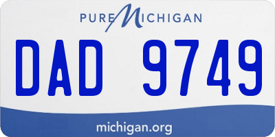 MI license plate DAD9749