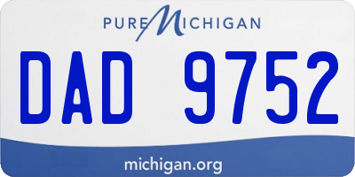 MI license plate DAD9752